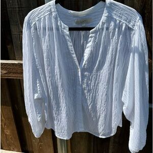 Loft, medium, white, button down,